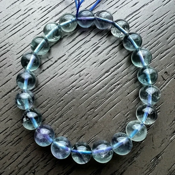 COPY - Green/Purple Fluorite bracelet 9mm - Picture 1 of 3